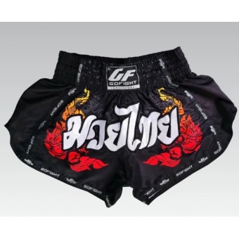 Shorts de Muay Thai Estilo Tailandês Go Fight Sak Degrade Red