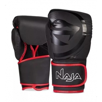 Kit luva Naja Black + bandagem+ protetor bucal preta /vermelha