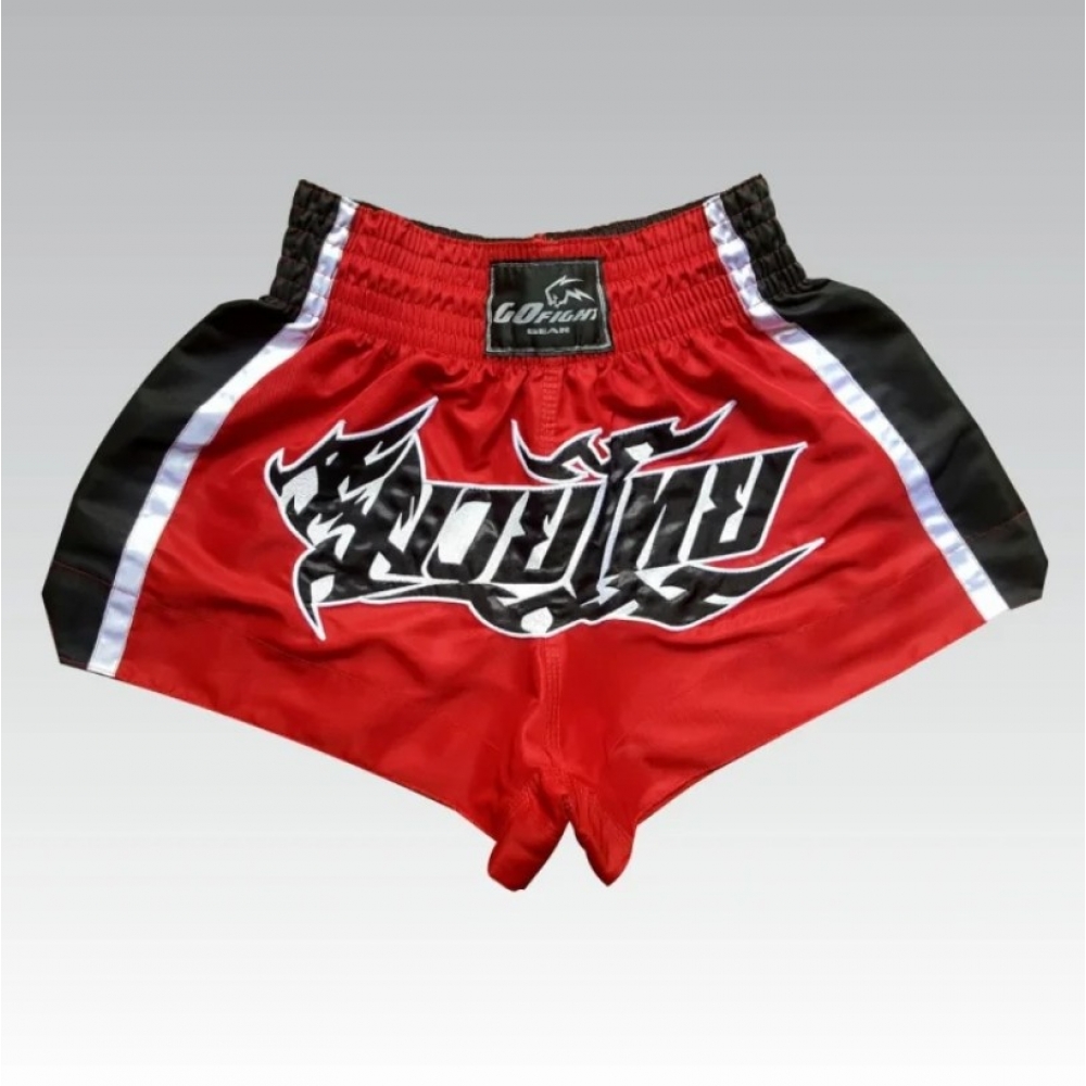 Shorts de Muay Thai Estilo Tailandês Go Fight Basic Dragão Vermelho